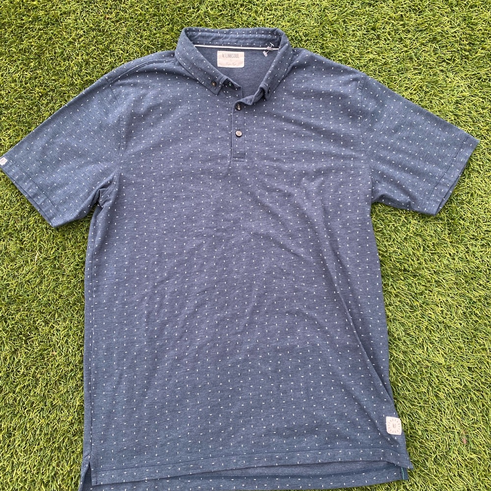 Linksoul Mens Polo Shirt Blue Large $90
